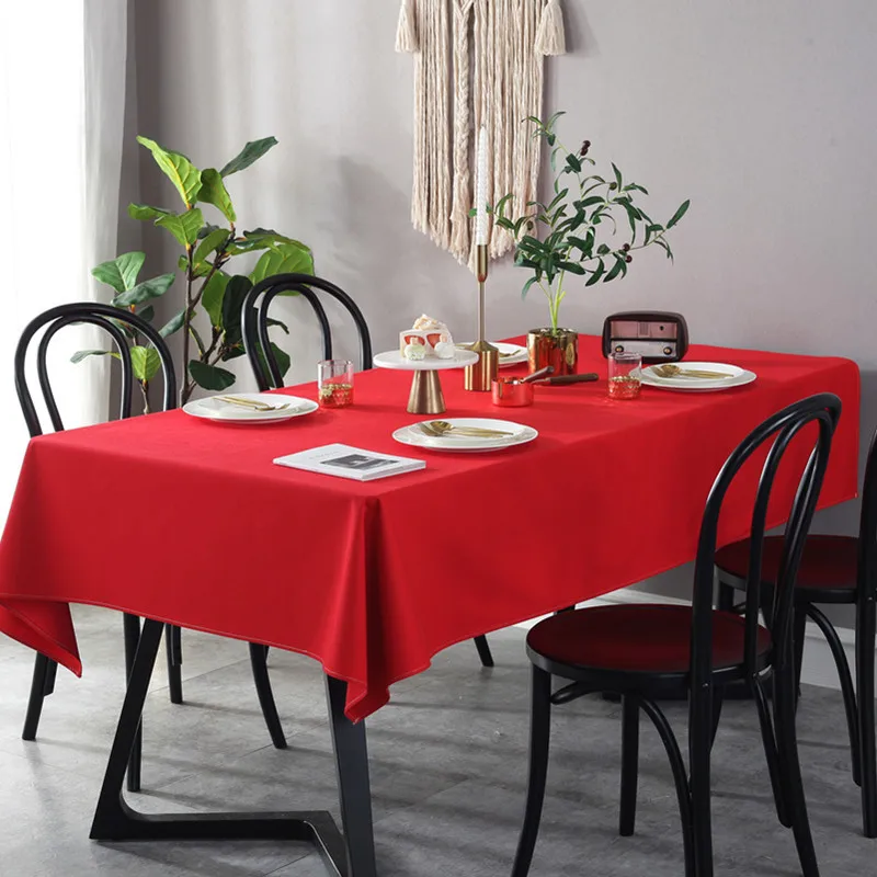 Big Red Wedding Tablecloth Tea Table Tablecloth Thickened Fabric Rectangular Festive Party Table Cloth Coffee Table Cover