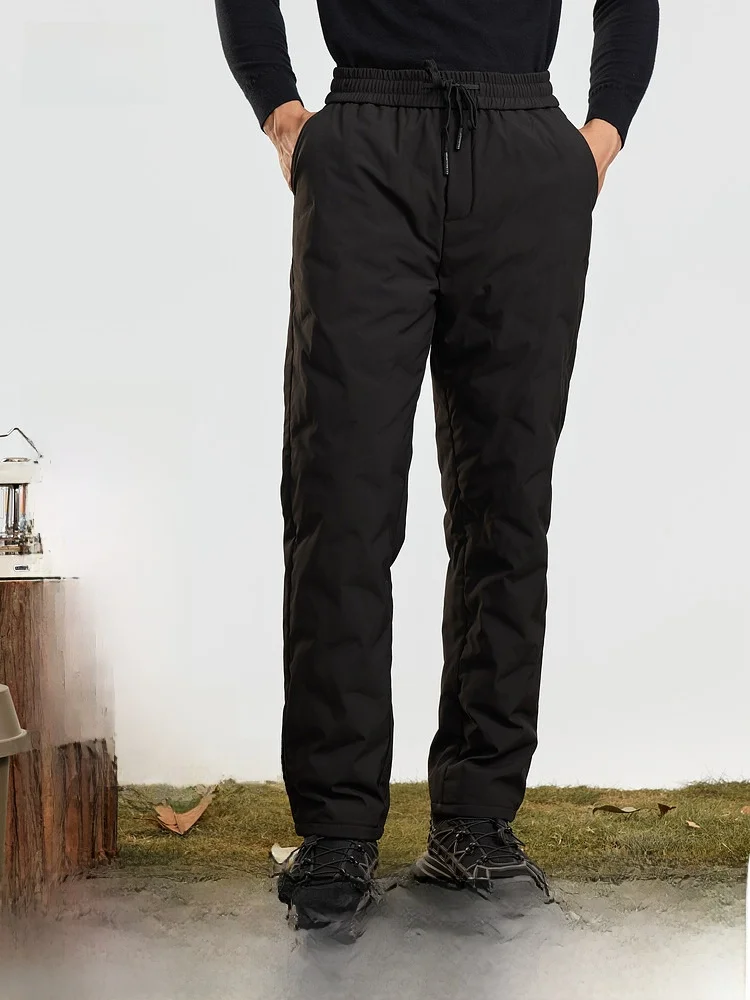 Snow Flying 2026 Men's Outdoor Sports Warm down Pants Straight Leg Loose Comfortable Long Trousers Fashionable Urban Style