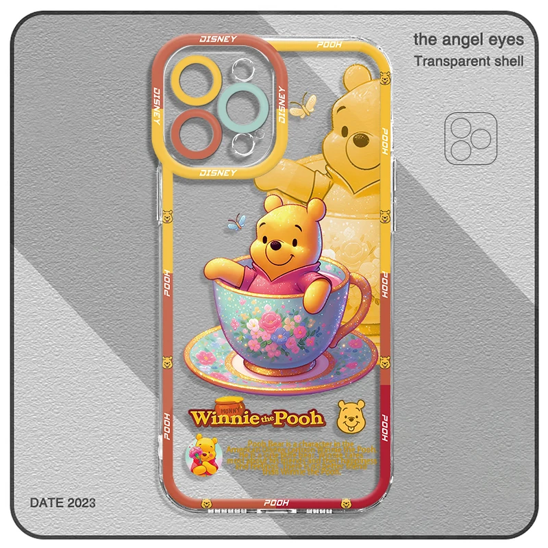 Clear Phone Case for Samsung Galaxy A55 A54 A53 A52 A12 A32 A51 A33 A34 A25 A21s A13 A15 A23 A50 Disney Winnie The Pooh Honey