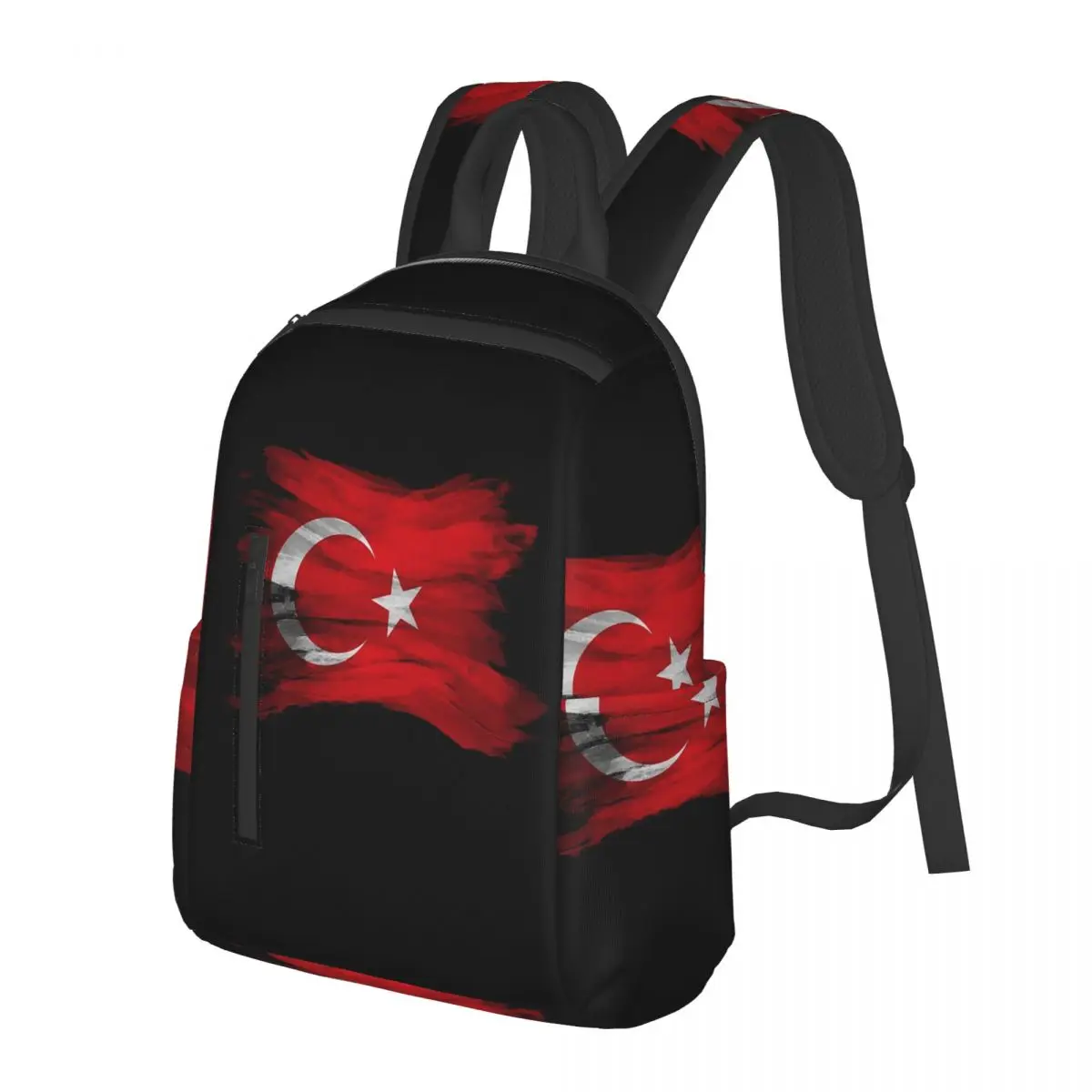 トルコ共和国旗学生バックパックスクールバッグハイキング旅行デイパック男の子女の子用ファッションブックバッグショルダーバッグ