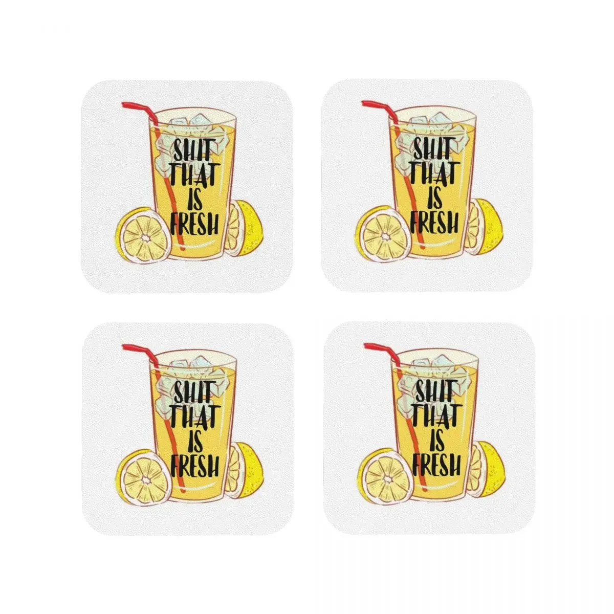 Bridesmaids Shit That Is Fresh Coaster Coffee Mat Set of 4 Placemat Cup Tableware Decoration & Accessories Pads for Home Kitchen