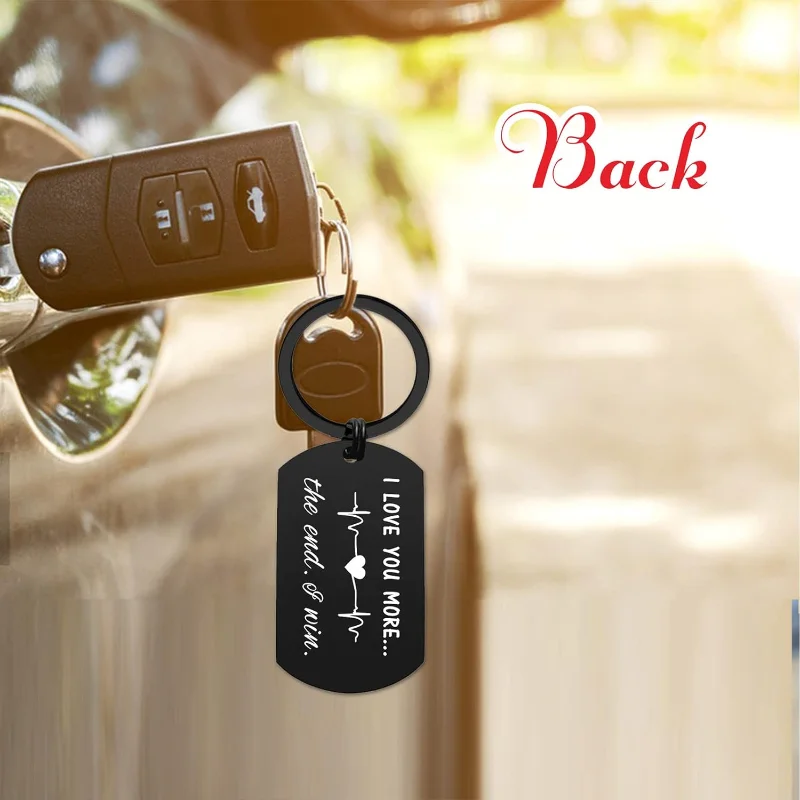 I Love You More Most Keychain - Anniversary Birthday Valentines Couple Lover Gifts for Him Her Husband Wife Boyfriend Girlfriend