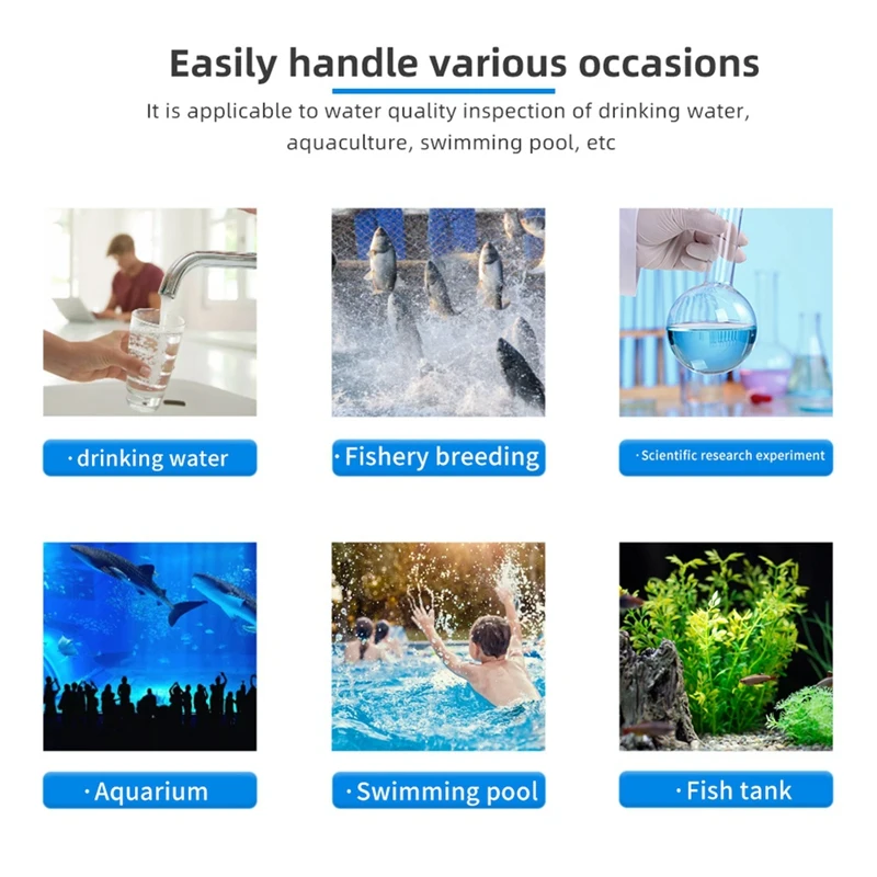 Tuya ثمانية في واحد الرقمية واي فاي جهاز اختبار جودة المياه PH EC TDS الملح SG.Temp ORP CF متر شاشة ذكية متعددة الوظائف