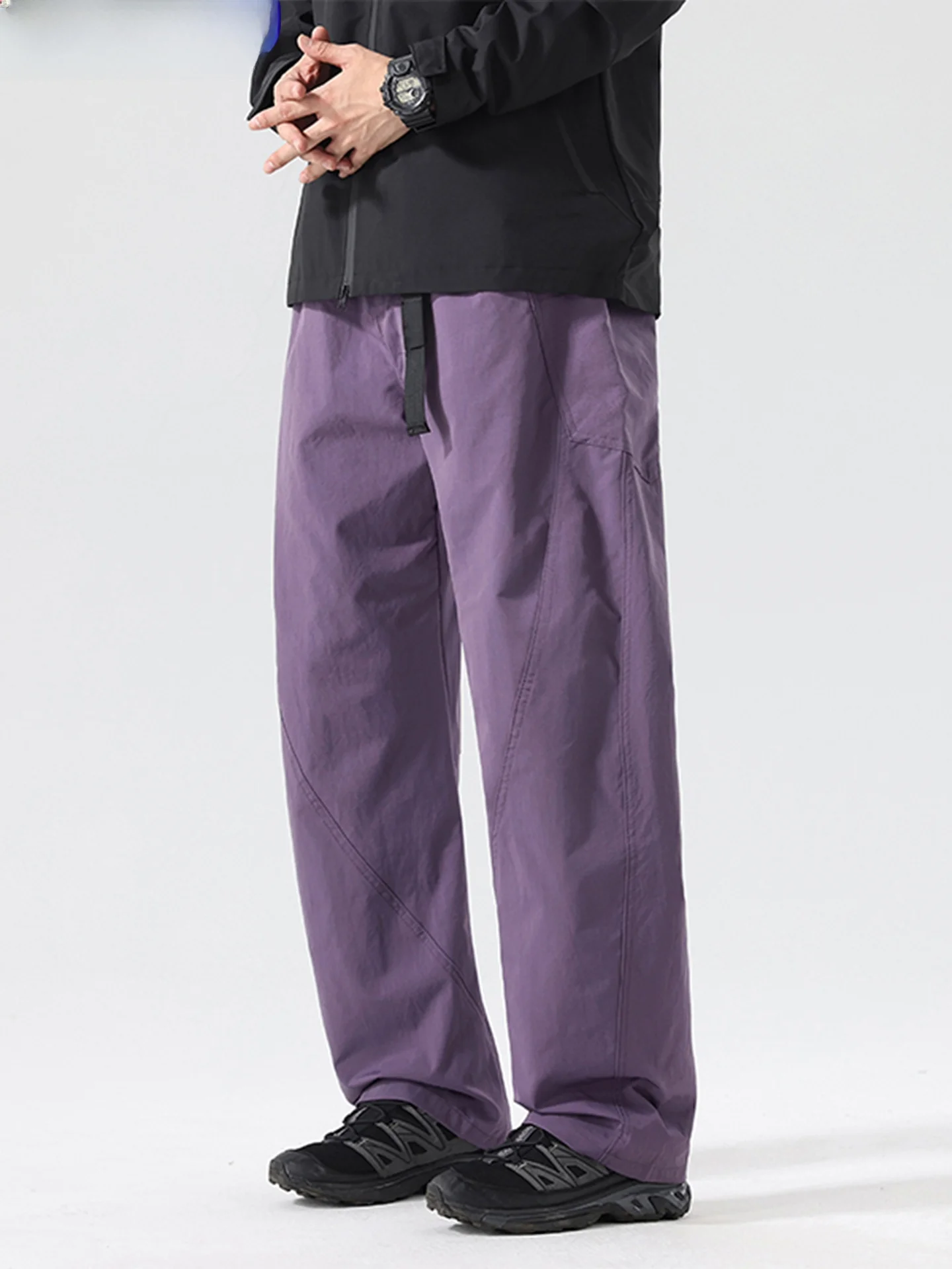 Wassup Erika Heren Zomer Casual Broek Rechte Pijpen Drapey Wijde Pijpen Vloerlengte Dunne Faionable Jeugd Actieve Sle