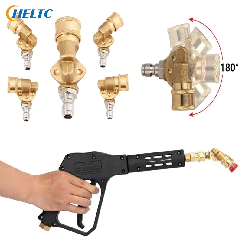 

5Spray Nozzle High Pressure Car Washer 1/4"Quick Connect Rotary Coupler Adjustable Adapter With 5Spray Nozzles Copper Connection