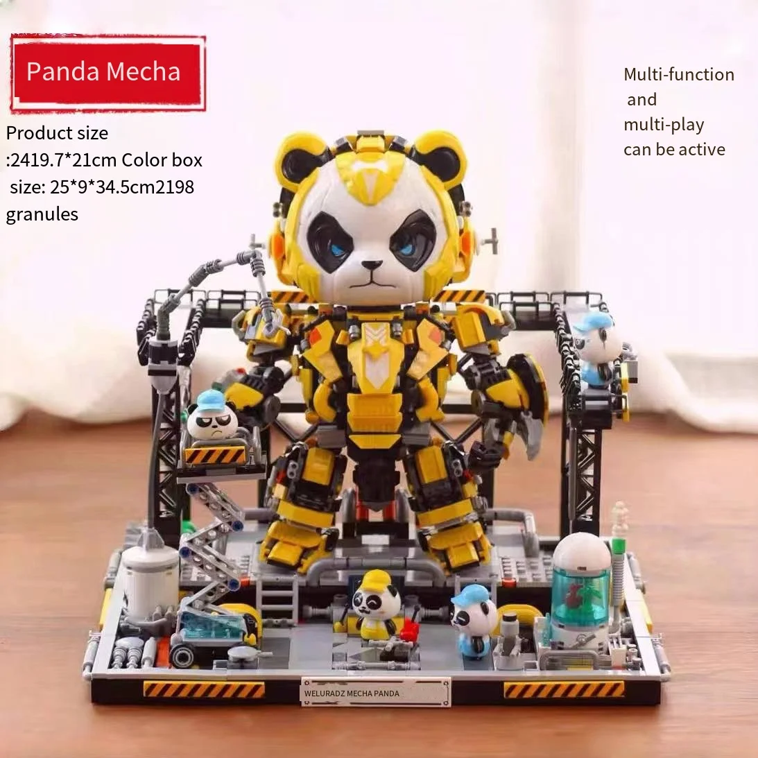 Tide play building blocks Panda Mech assembling toys mechanical repair table deformed robot children puzzle gift