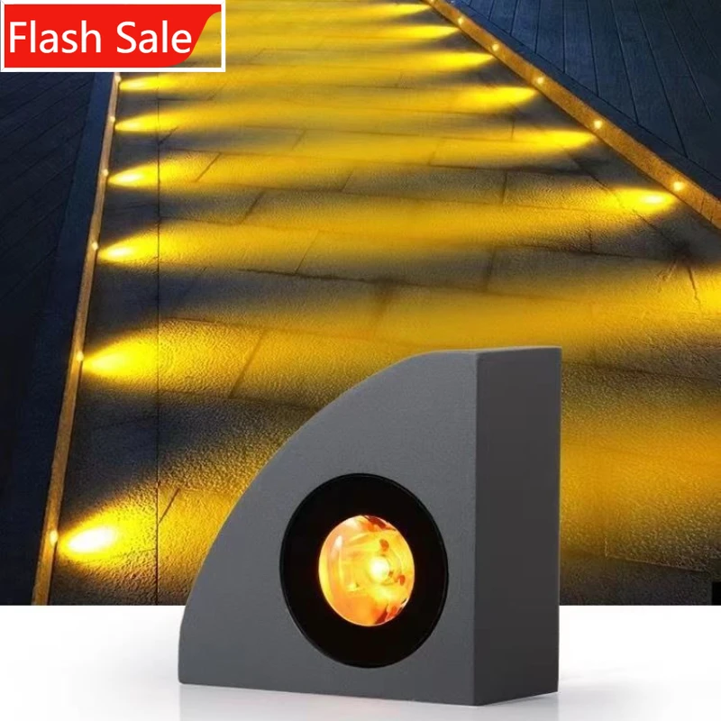 

Premium LED Stair Step Light | Outdoor Waterproof Triangle Wall Light | Easy Install for Garden, Bridge, Courtyard