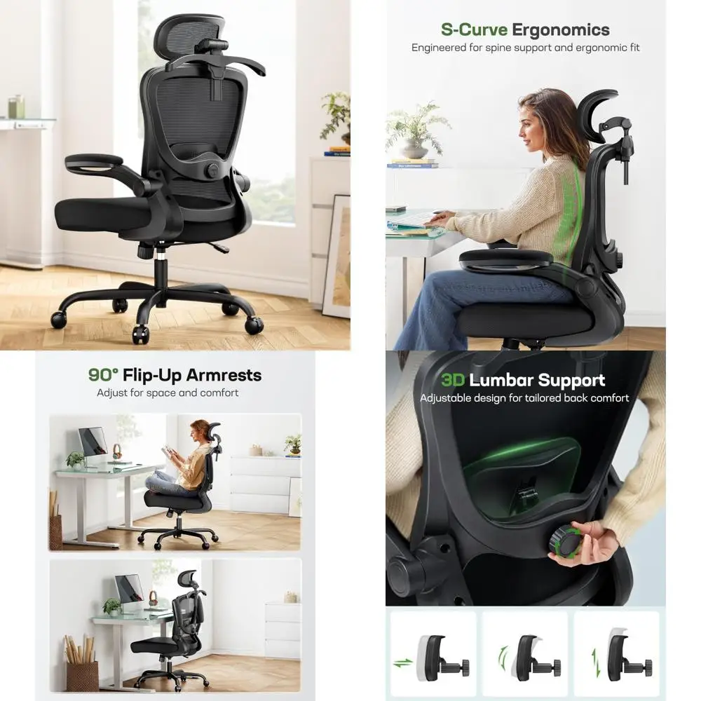 

Ergonomic Gaming Chair with Adjustable 3D Headrest, Lumbar Support, Flip Armrests, and High Back Support
