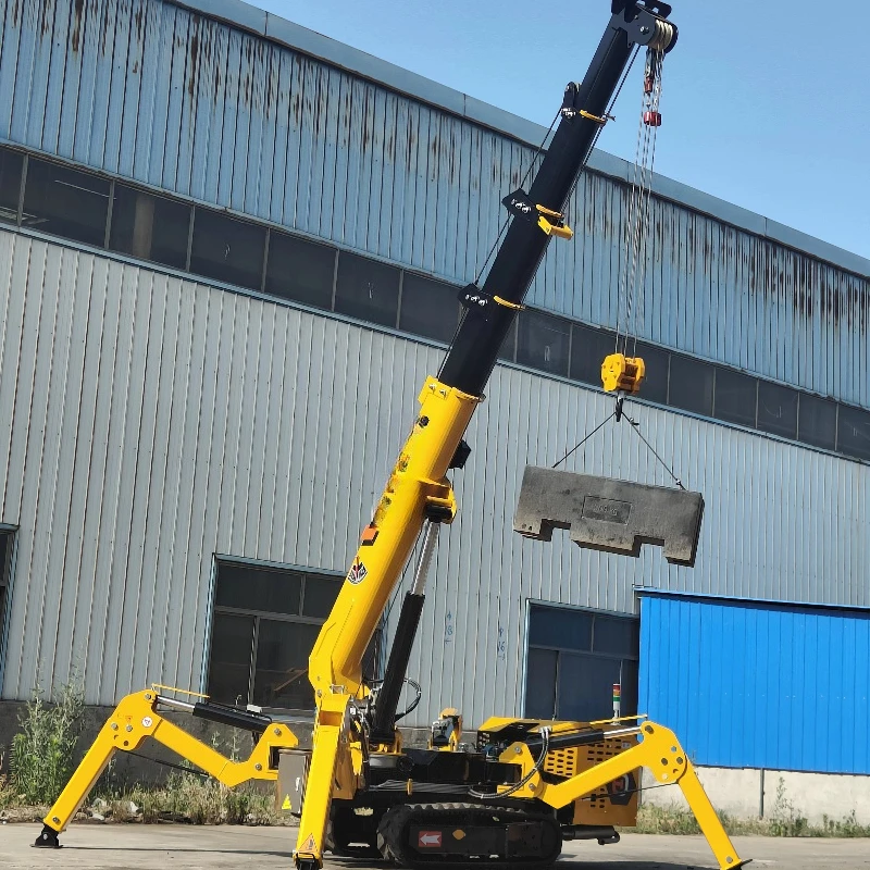Customized Spider Crane 3 5 6 8 10ton Telescopic Boom 360 Degree Crawler Hydraulic Diesel Crane Lifting 14m Fly Jib