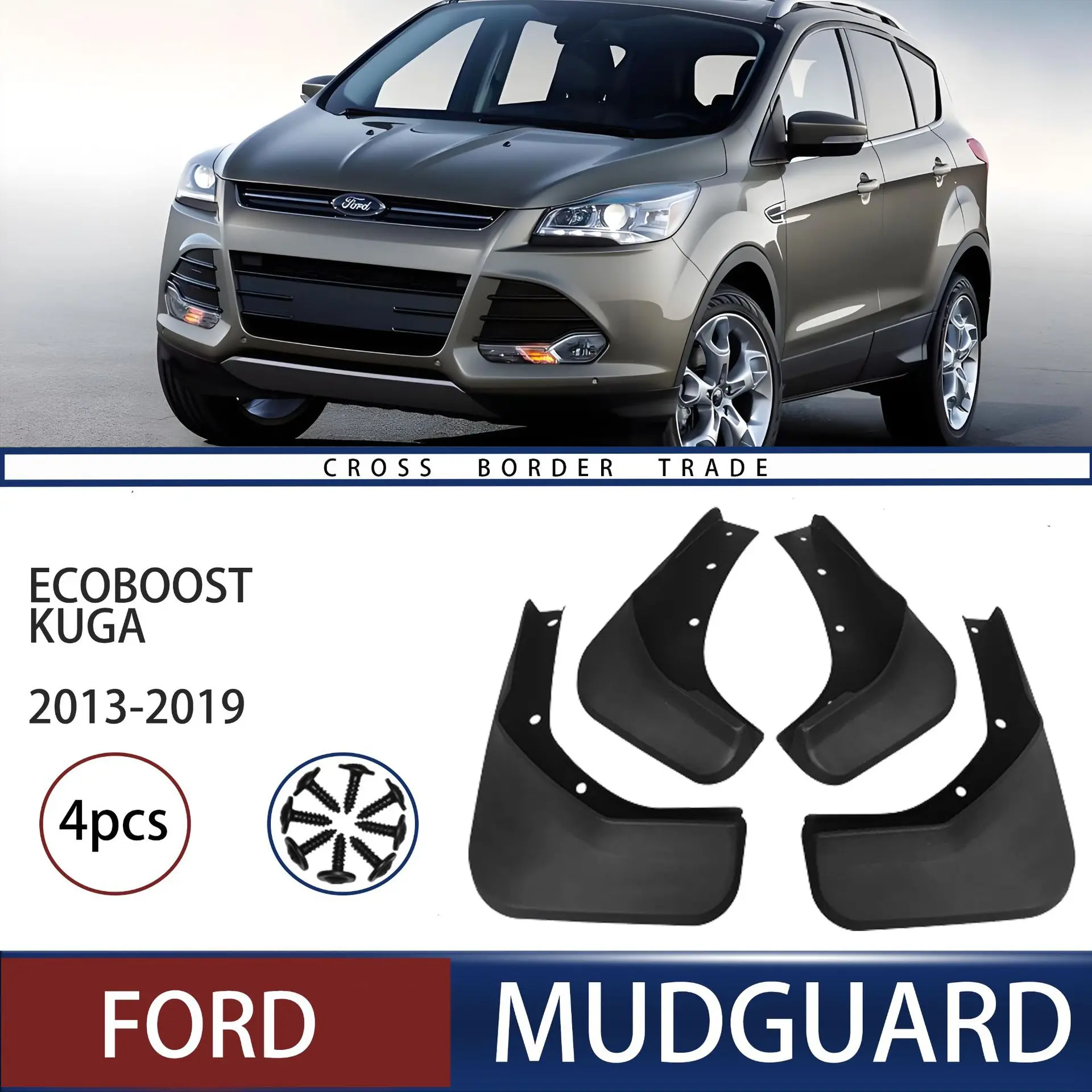 

FOR Ford EcoBoost Kuga 2013-2019 Car Molded Mud Flaps Splash Guards Mudguards Front Rear Styling Front Rear Car Accessories