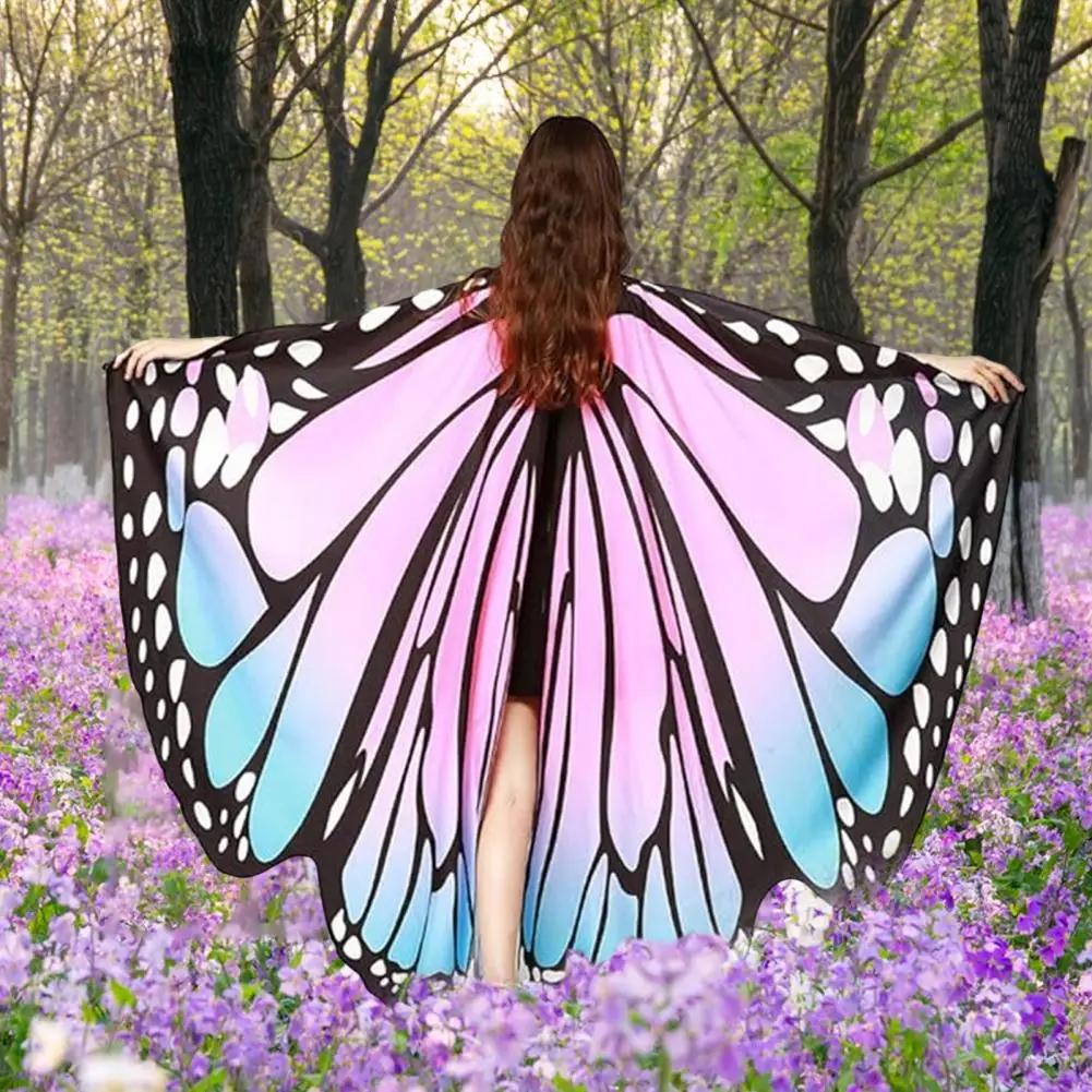 Sparkling Fairy Wings Whimsical Dressing Up Accessory Soft Silky Wings Shawl Cape for Women Girls Fairy Nymph Pixie Cosplay