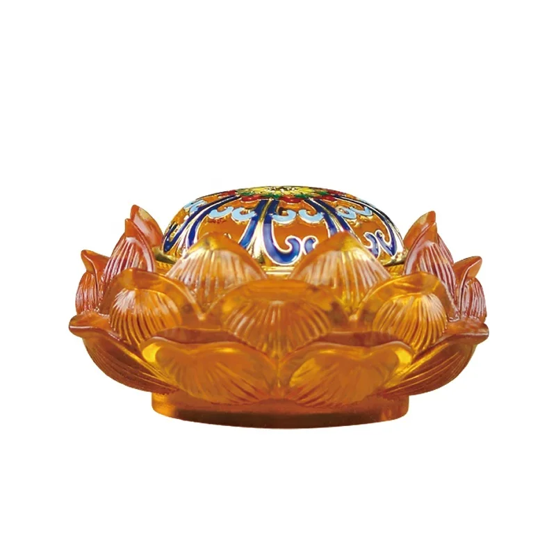 Ancient glazed lotus plate incense incense burner