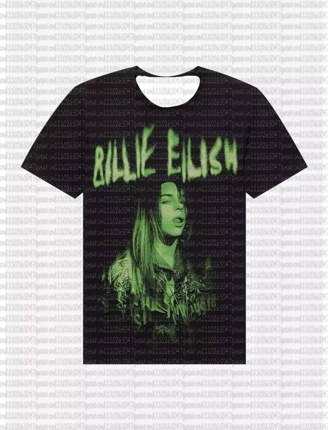 

Billie Eilish Star Pattern Printed T-shirt 2026 Summer Men's Women's Loose Retro T-shirt Loose Casual Harajuku Street Wear