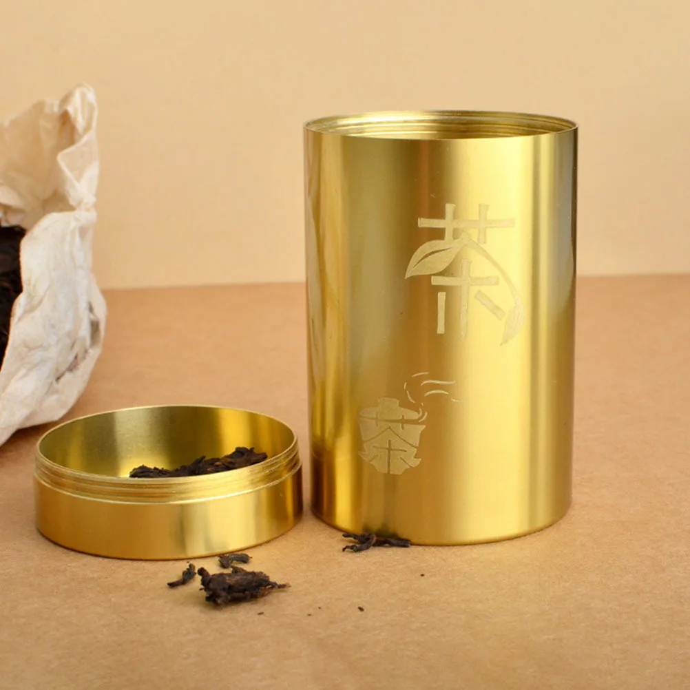 

Brass Tea Canister Airtight Metal Storage Container for Loose Leaf Tea Coffee Spices Kitchen Pantry Organization Home Office