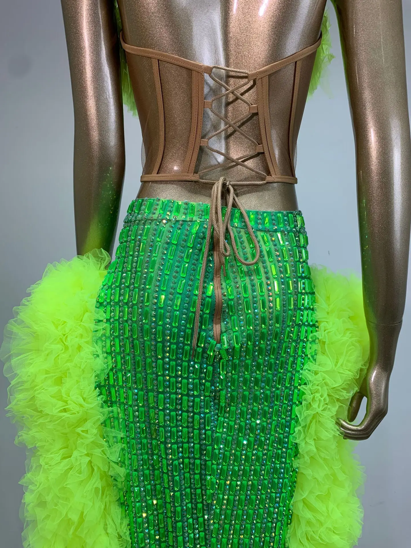 STOCK Luxury Rhinestone Tube Top Set High-End Nightclub Dress Fashionable Bar Performance Outfit Sexy Club Wear Cocktail Dresses