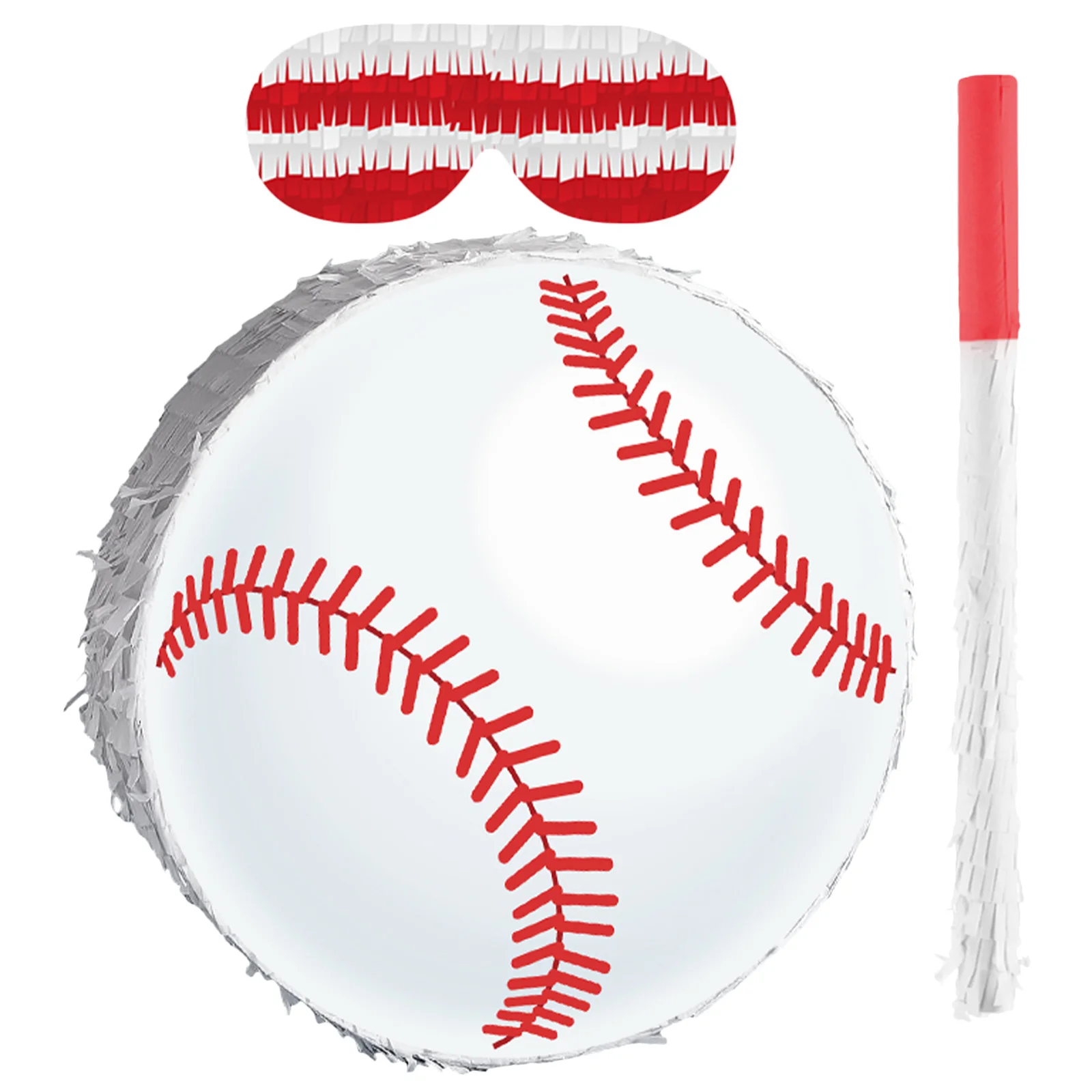 

1Set Baseball Pinata Sport Theme Party Decoration Cardboard Crepe Paper Bat Blindfold Birthday Favor