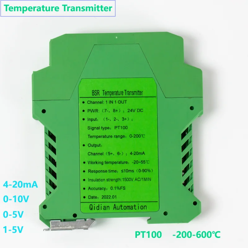 

PT100-200-600C Датчик температуры Передатчик 1 вход 1 выход 1 в 2 выход Терморезистор RTD Передатчик 4-20 мА 0-10 В 0-5 В Выход