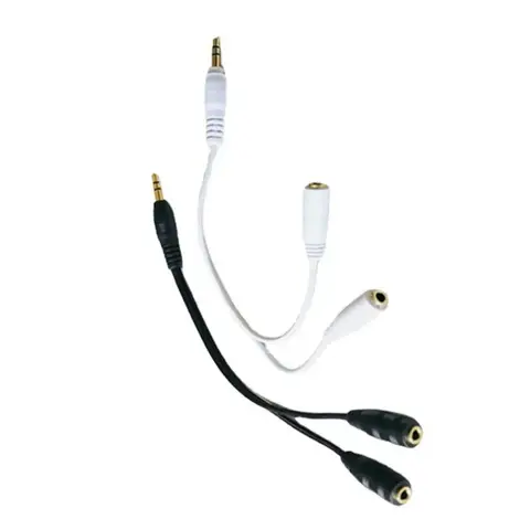Dubbel hona-ljudkabel Y-splitterkabel 3,5 mm 1 hane till 2 för hörlurar, headset, hörlurar, MP3 MP4 stereokontaktadapter 6 best sales jack-splitter - №2