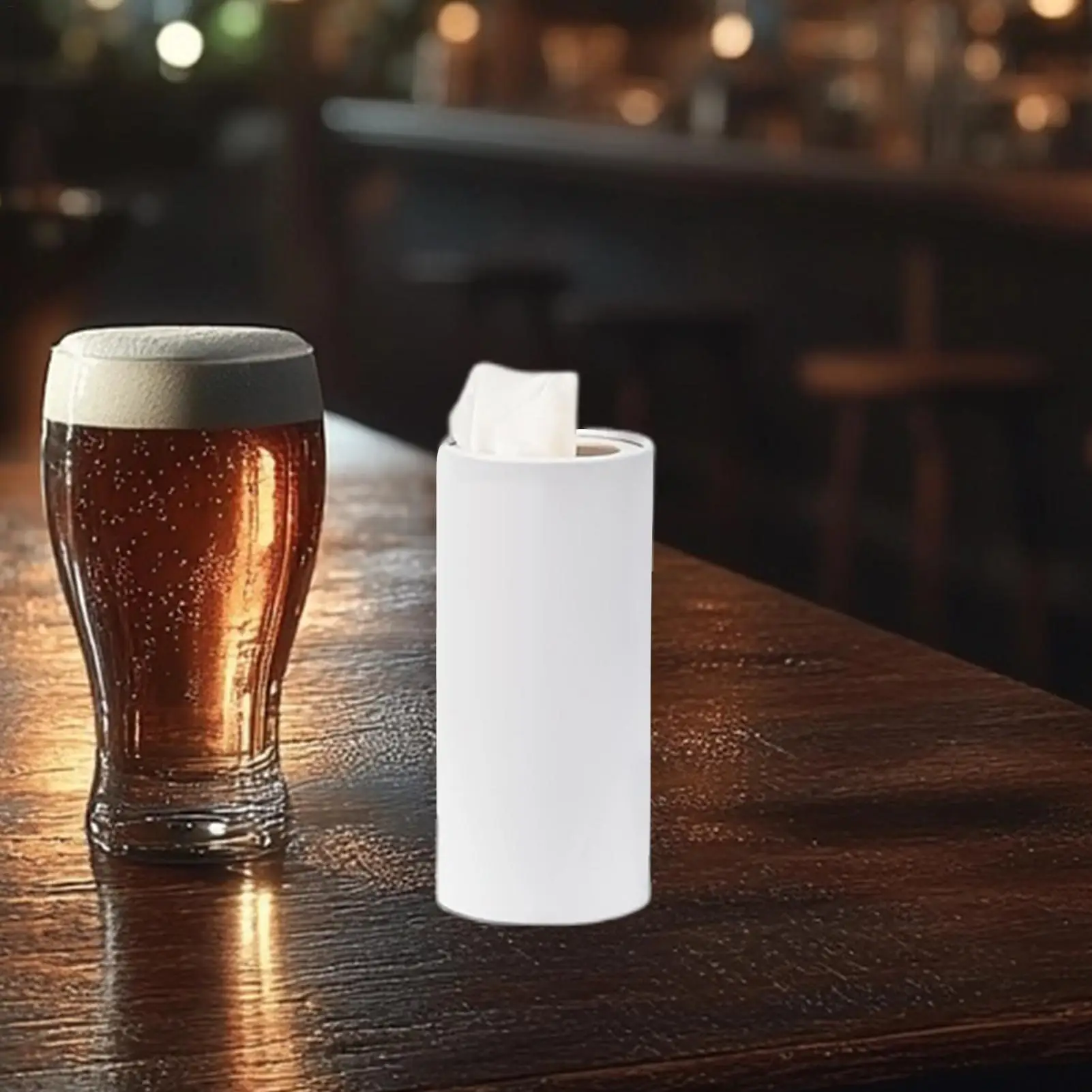 2 Pcs Portable Tissue Holder, Cylindrical Car Napkin Dispenser Tube, Storage Container for Travel Home & Office Use