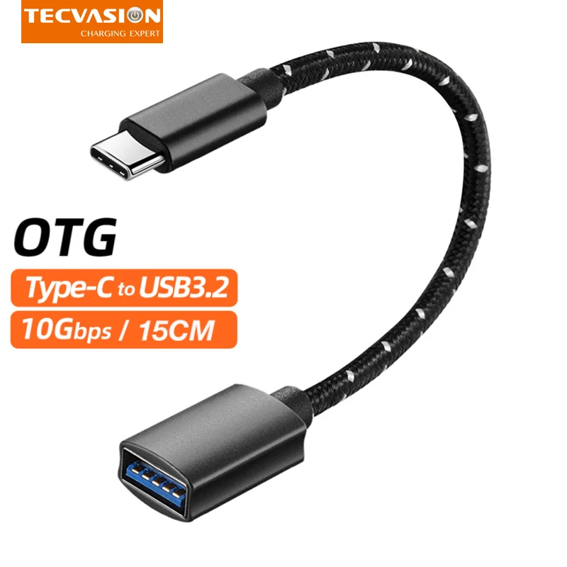 OTG Adapter 10Gbps Type C to USB3.2 GEN2 Connector for Xiaomi Samsung Huawei MacBook Pro Charging Data Extension Cable Converter