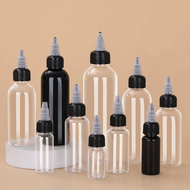 10/50pcs 10ml -200ml Empty PET Tip Bottle Dropper Bottles Gel /Tattoo/Pigment /Liquid Paint Ink Extrusion Bottle Glue Applicator