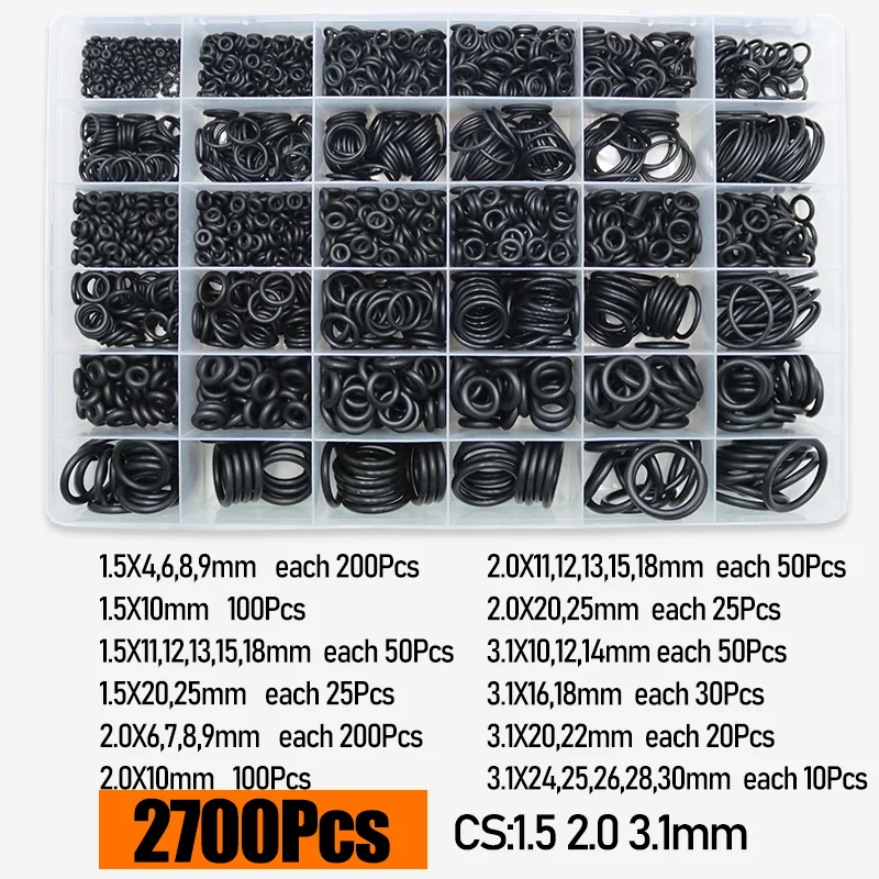 bis zu 3230p O-Ring Gummi NBR Dichtung Unterlegscheibe O Ring Kit Reparatur Wasserhahn Rohr Auto Sanitär Dichtung Ölbeständig Hochtemperatur-O-Ring – Detail 8