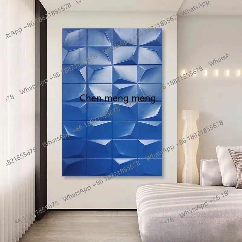 A74Modern living room background physical painting high sense porch wood carving decorative painting relief mural