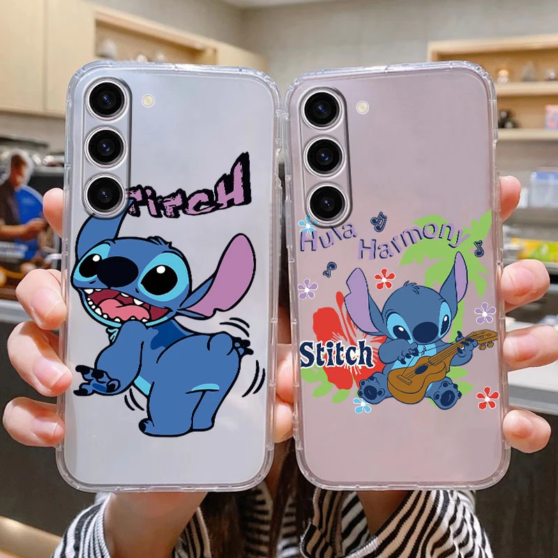 For Samsung Galaxy A35 5G Phone Case GalaxyA35 Cover Happy Funny Stitch Angel Clear Soft TPU Funda For Samsung A 35 Shell Bags