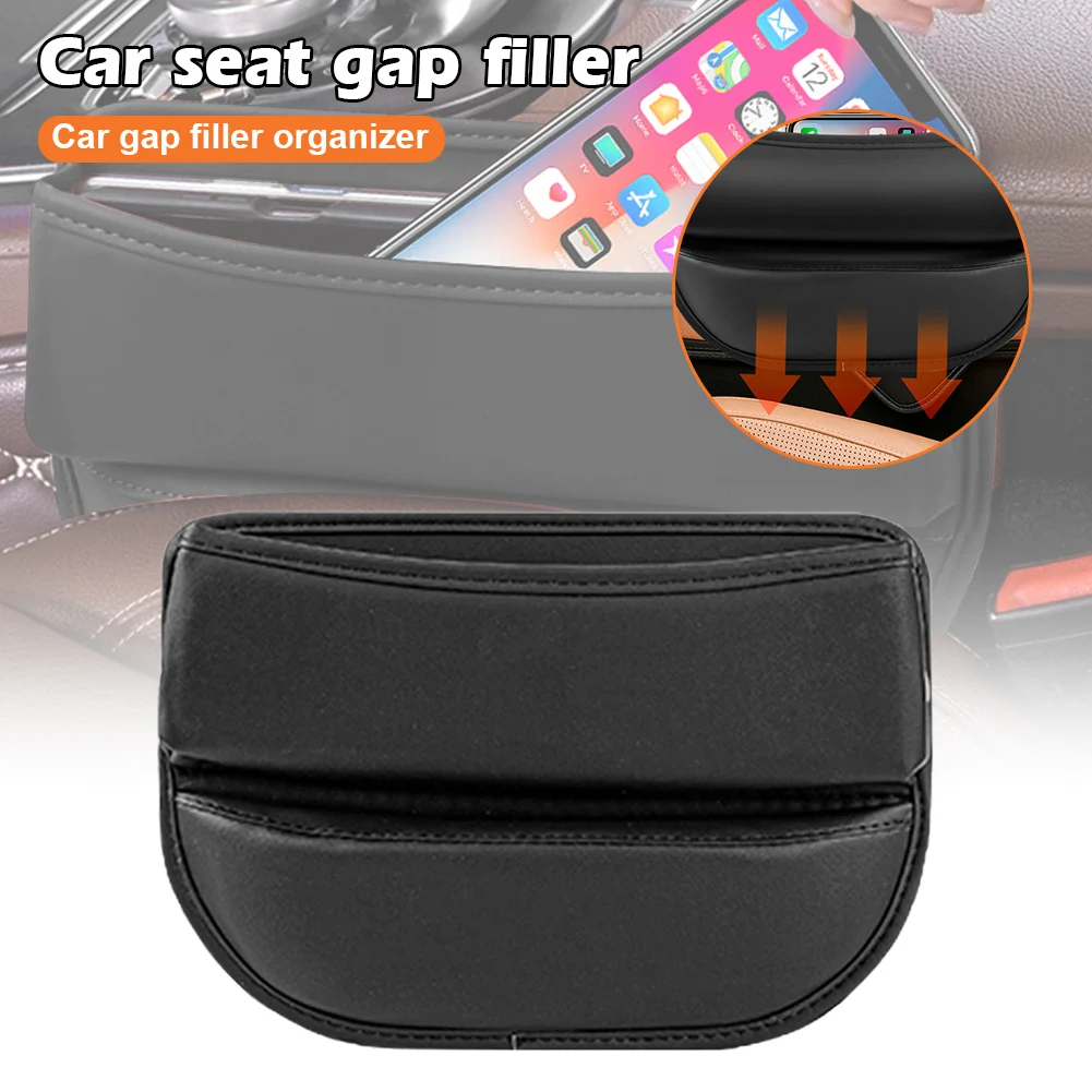 

3pcs Universal Leather Car Seat Gap Storage Pocket Center Console Crevice Filler Side Storage Box with Charging Cable Hole