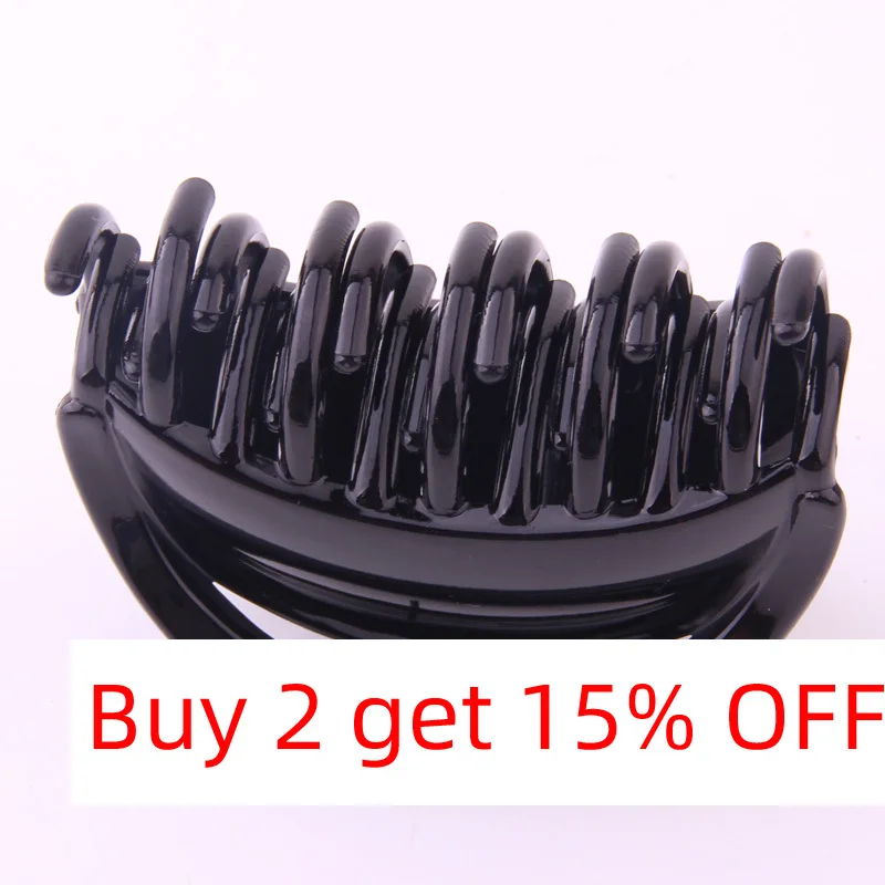 2-częściowa spinka do włosów dla kobiet Dobrej jakości plastikowe klipsy do włosów Abs w jednolitym kolorze Krab Make Hair Up Duże akcesoria do włosów 6,5 cm — zdjęcie 3