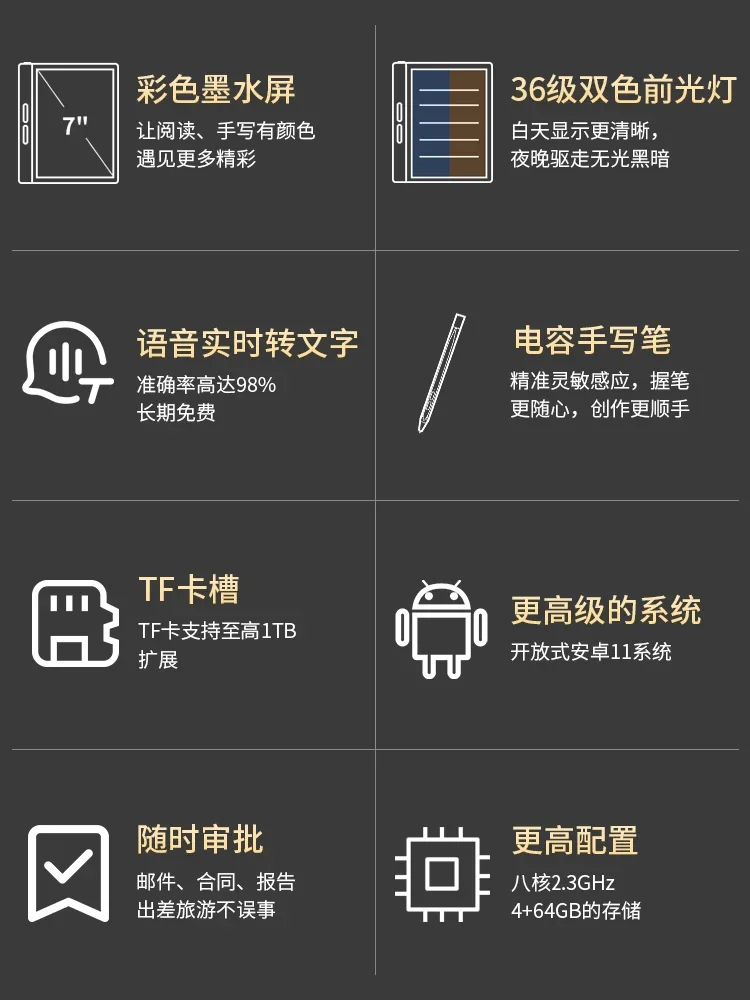 New  B751C color  7-inch Smart Office Book Ink Screen e-book Reader Handwritten Book E-Paper color Book E-Notebook 4G+64G