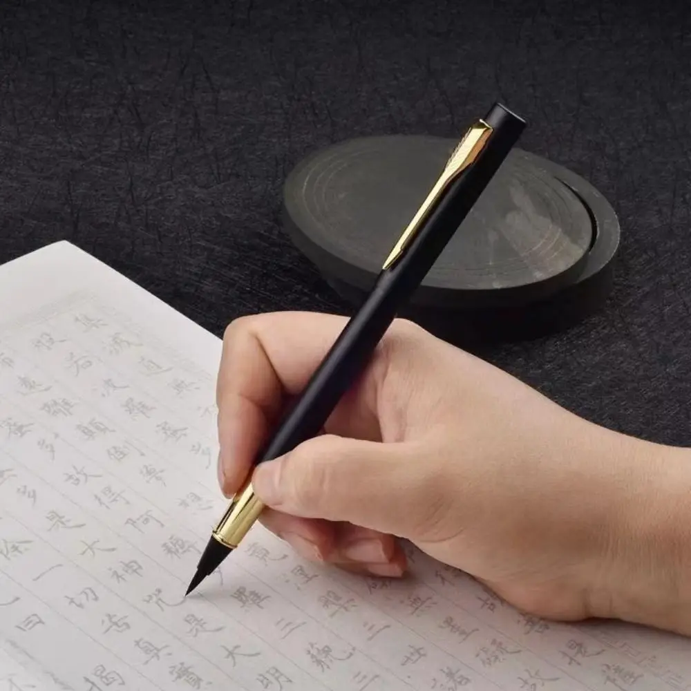 

3 PCS Durable Fountain Pen Type Calligraphy Brushes Business Writing Calligraphy Pen Metal Soft Hair Practice Brush School