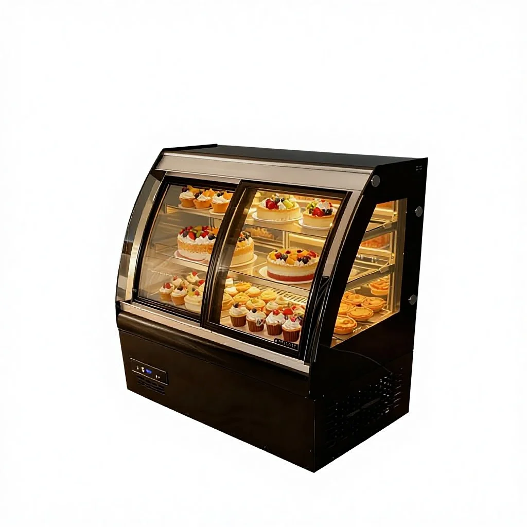For Cake Dessert Display Refrigerated Cabinet Front Opening Air-Cooled Commercial Model Defogging for Delicatessen