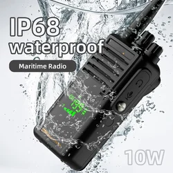 Hot Sale 10W IP68 Waterproof VHF Maritime Two Way Radio Scanner Portable Wireless Intercom Long Range Marine Walkie Talkie