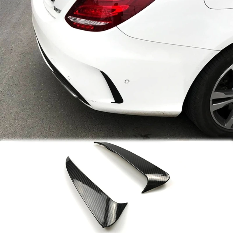 Car Rear Bumpers Diffuser Lip Surrounds Spoilers Flank Tail Wind Knife Air Outlet Cover Sticker for W205 C43 C63 Durable 40GF