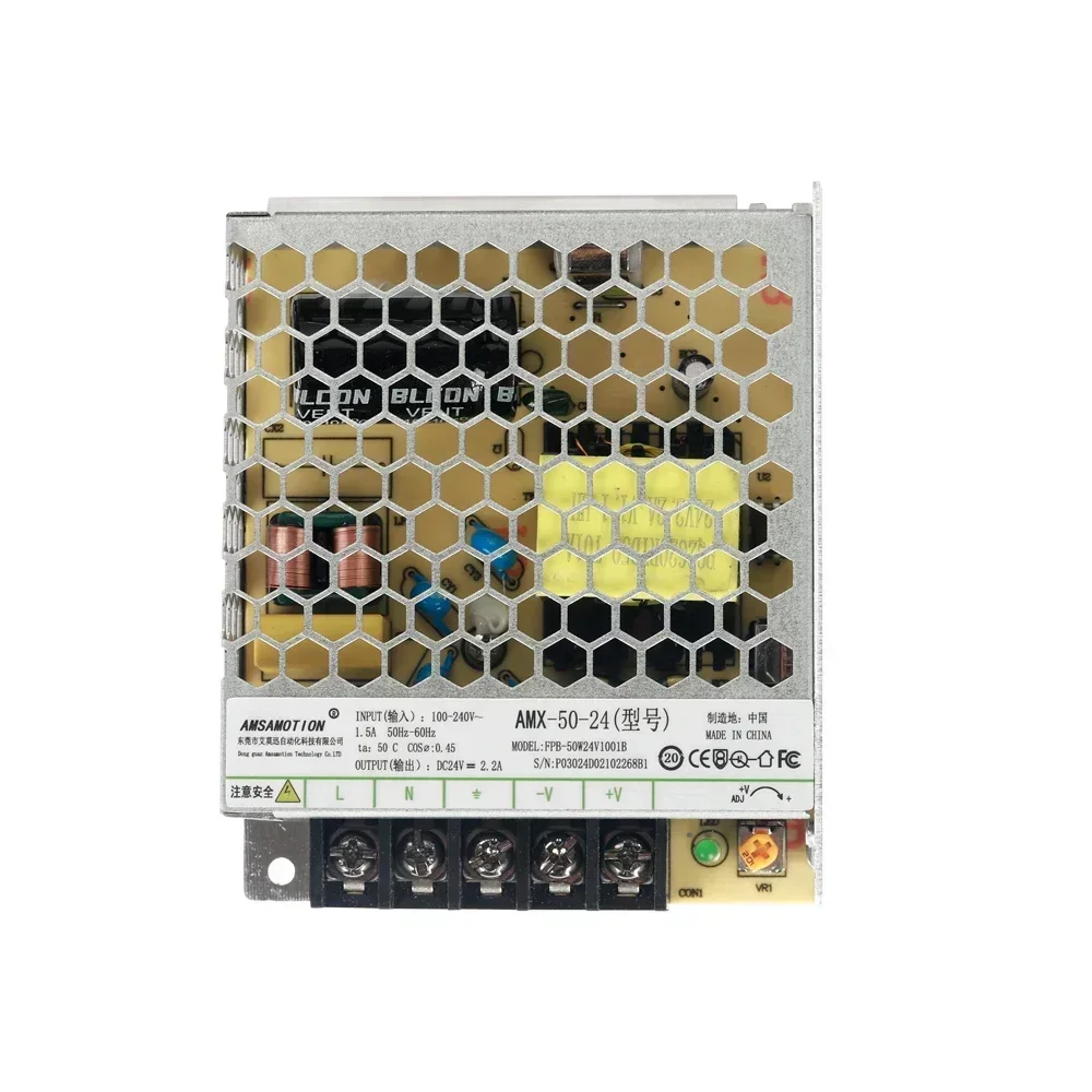 AMSAMOTION Convert AC 220V To DC 24V Switching Power Supply AMX-50-24 50W AMX-100-24 100W Transformer 2.2-4.5A Industrial
