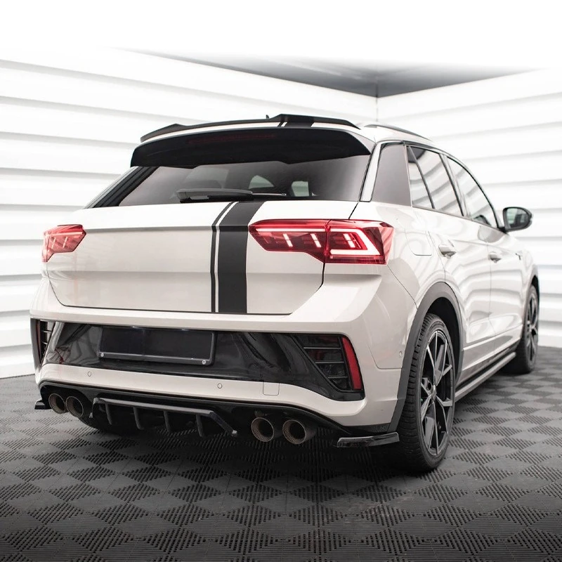 For Volkswagen T-Roc RLINE R Rear Spoiler MAX Style Rear Diffuser Blade Bumper Lip Splitter Exterior Auto Body Kit Accessories