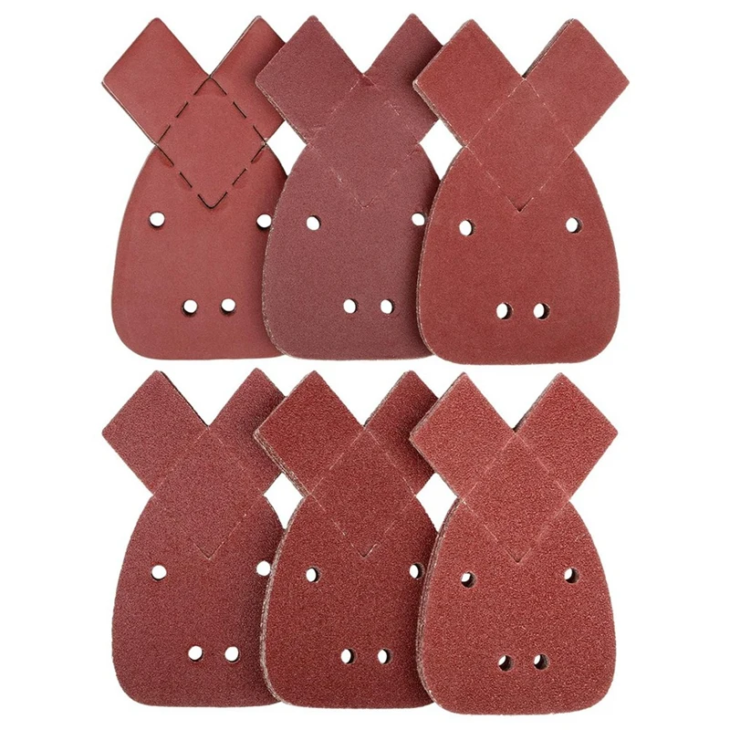 60Pcs Sander Pads, 10 X 40/60/80/120/180/240 Mouse Sander Pads Mixed, Mouse Sanding Pads Durable Easy To Use Maroon