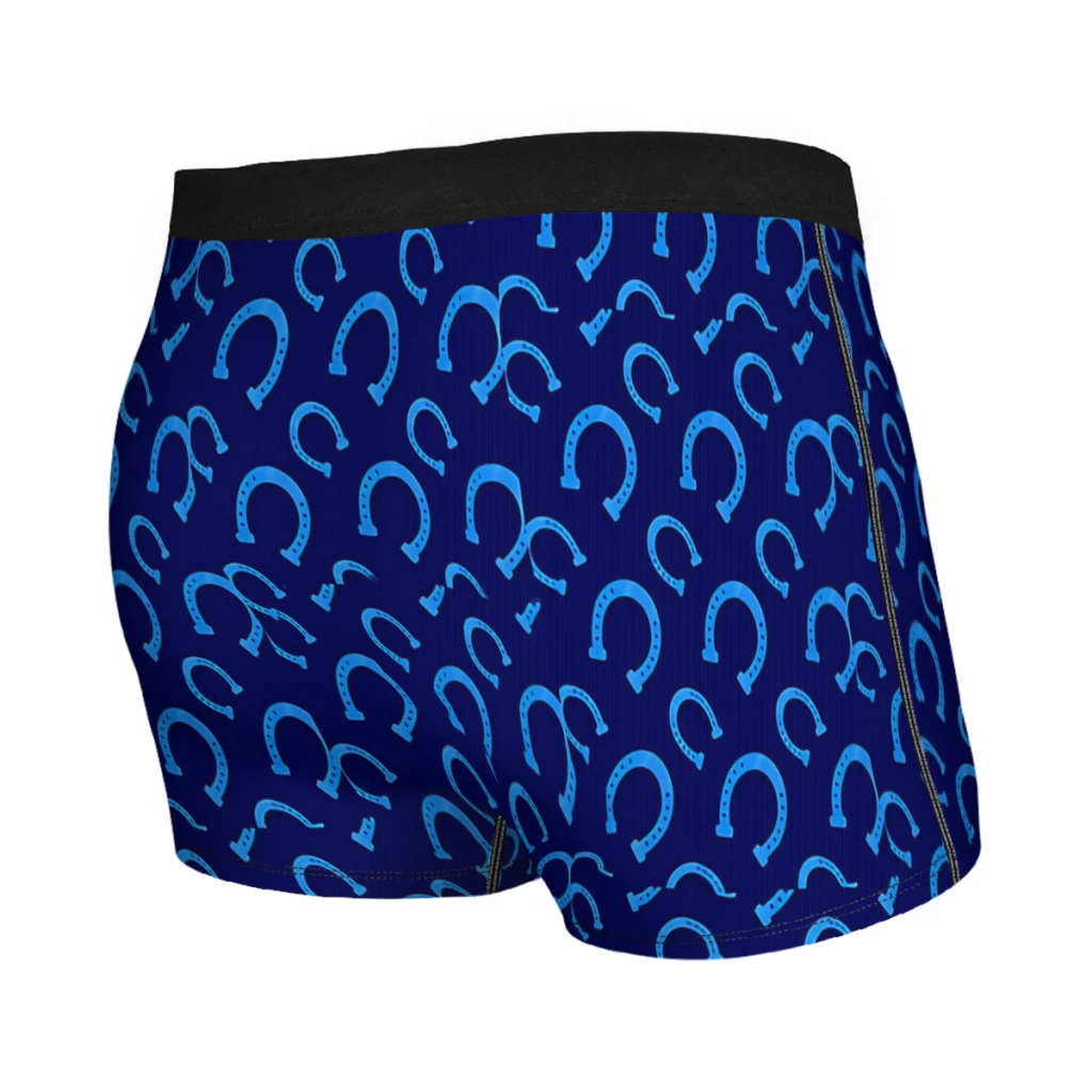 Kentucky Derby Pattern Blue Horse Racing Underpants Breathbale Panties Man Underwear Sexy Shorts Boxer Briefs