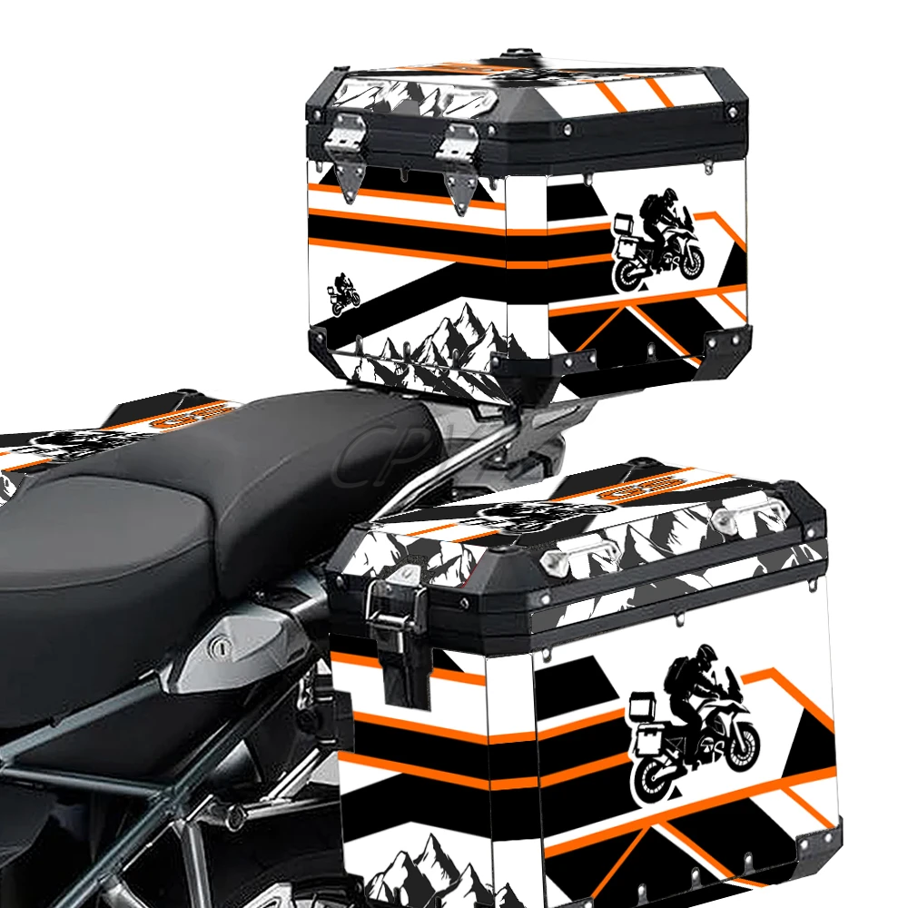 Motorcycle Top Side Stickers Decal Trunk Luggage Cases Box Aluminium Fit For R1200GS R1250GS ADV GSA F850GS Adventure 2014-2023
