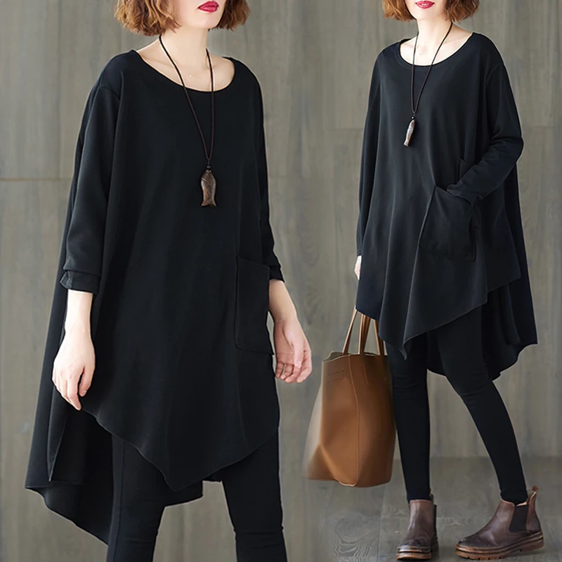 

Bla асимметричная женская одежда большого размера с крыльями летучей мыши, весна-лето, художественная персонализированная модная женская одежда большого размера