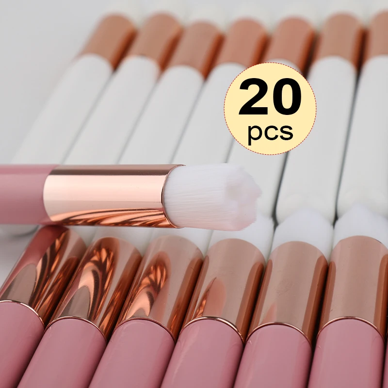 SENSE LASHES 20pcs Mousse Cleaning Brush Eyelash Brush Lash Extensions Brush Nose Wash Brush Flat Head Soft Bristle Makeup Brush