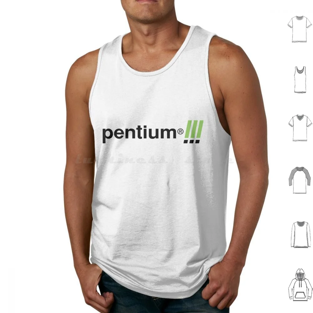 Pentium Iii-Classic Design Camisetas sin mangas Algodón estampado Intel Pentium Iii Pentium 3 Cpu Computadora Nerd Classic Amd Gaming