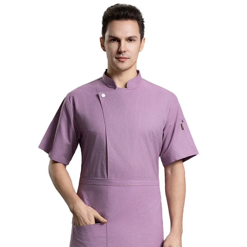 Chef's Shirts for Men Chef Tops Cooking Uniform Female's Kitchen Wear Waiter/waitress Work Clothes Cook Jacket for Restaurant