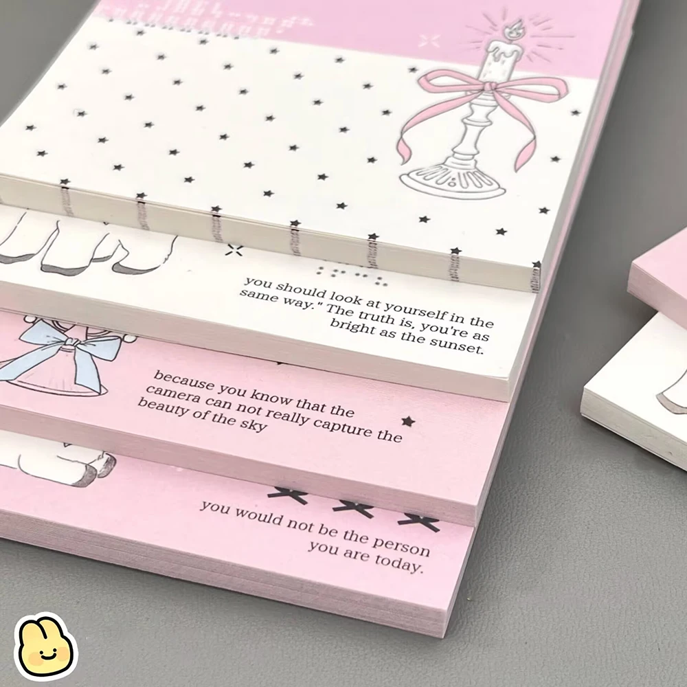 50 Blatt „Lucky Angel“-Notizbuch im A7-Format, ansprechendes Design, im „Ins“-Stil, nicht klebend, tragbar, ideal für Schüler, Material: Papier. – Detail 3
