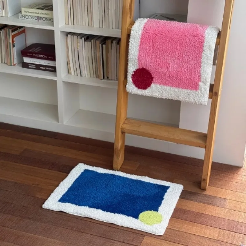 Vikama tapete de atmosfera de verão estilo chinês, tapete de ilustração de nicho, tapete de porta absorvente de banheiro, decoração de casa