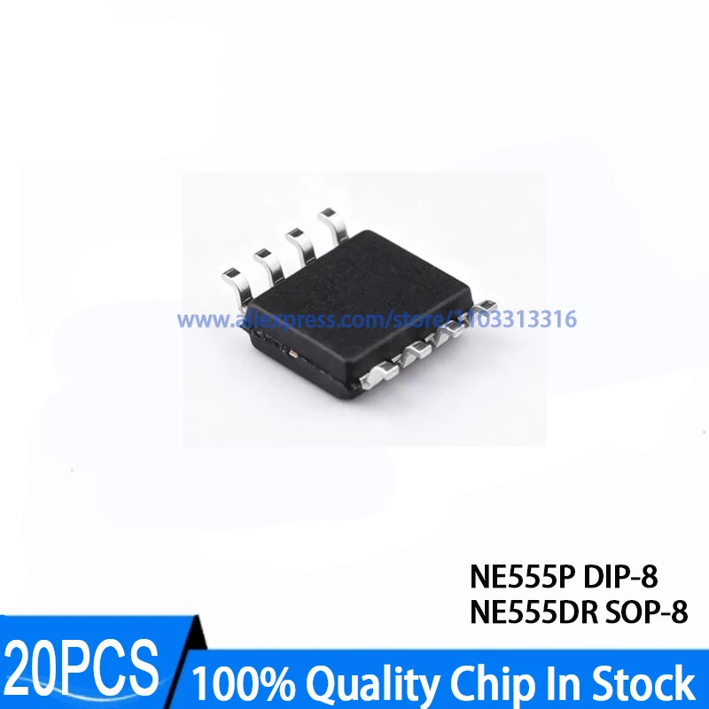 20PCS NEW NE555 NE555P NE555DR DIP-8 SOP-8 100% Quality Chip In Stock