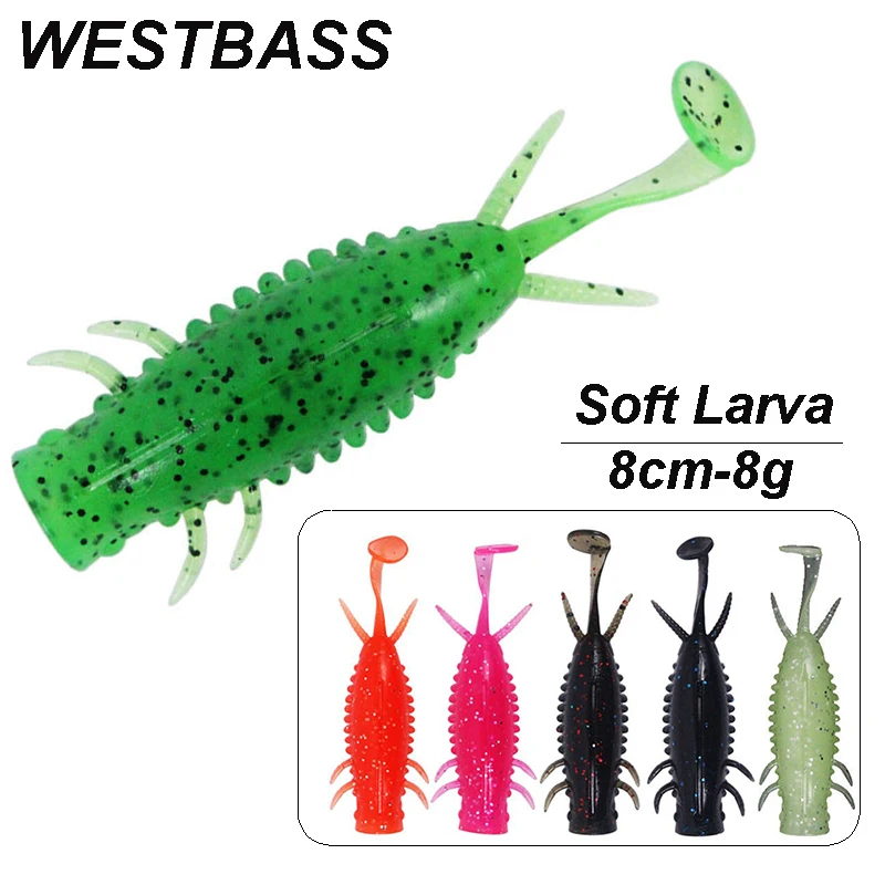 Westbass 4pcs weiche swimbaits 8cm-8g schwimmender fisch köder silikon larve köder tpr wurm leurre weicher koder cebo suave fishing