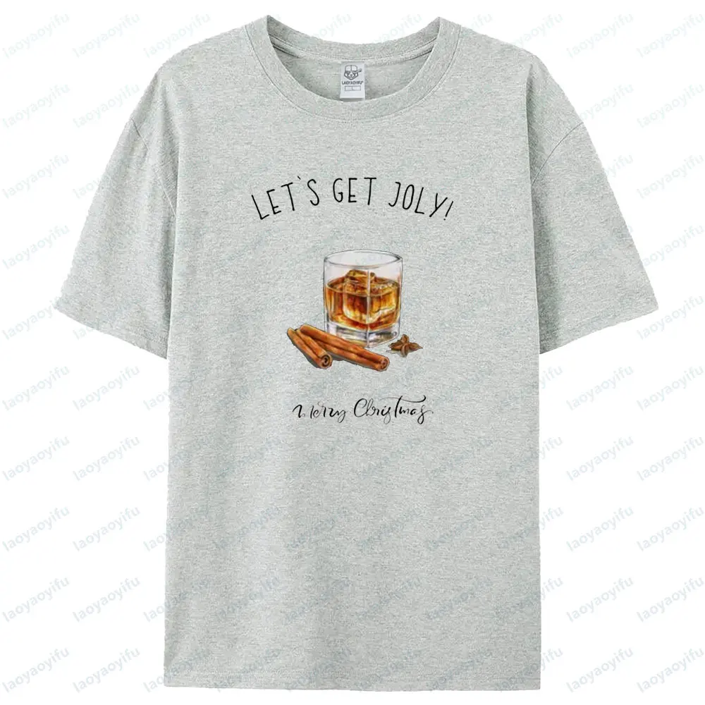 عيد الميلاد كوكتيل الأزواج مطابقة البلوز مضحك الأزواج عيد الميلاد عطلة التي شيرت الرجال النساء موضة ملابس الحفلات القطن T