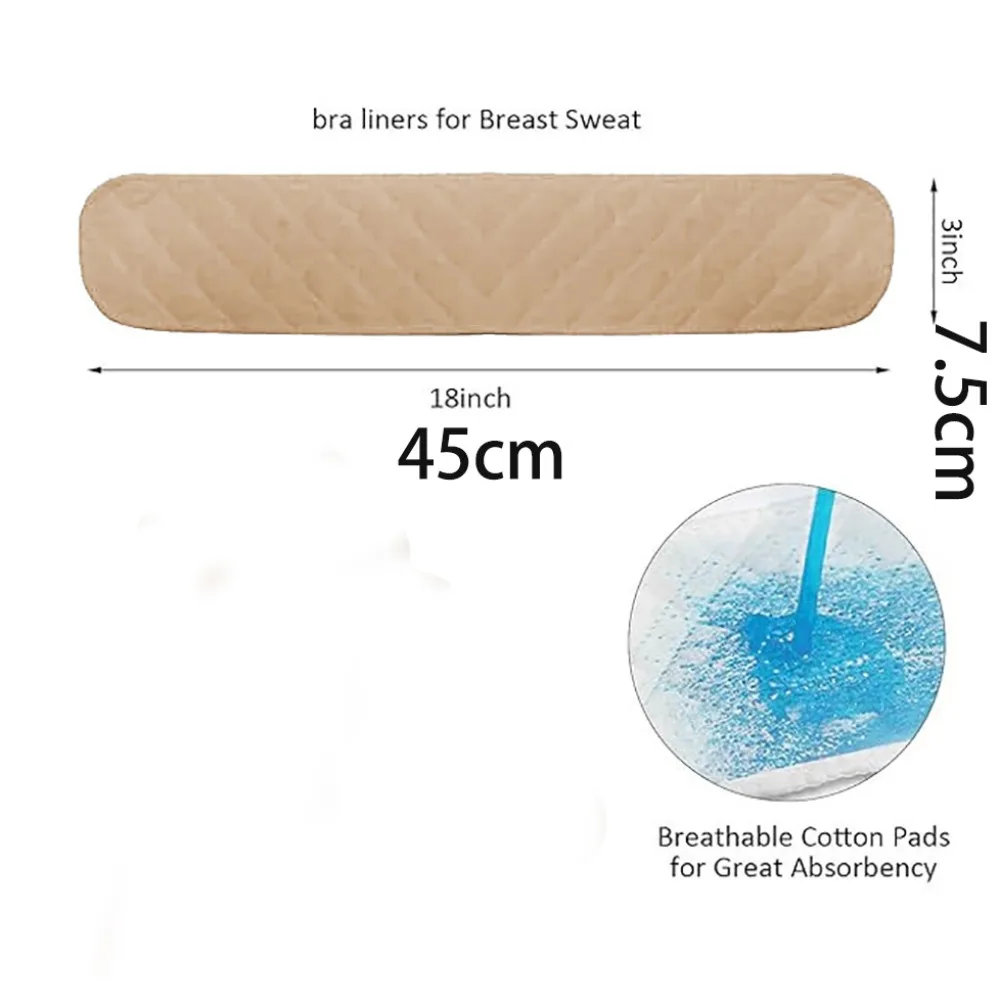 Skin-Friendly Reusable Bra Liners Washable Moisture-Wicking Sweat Absorber Pads Soft Under Breast Sweat Pads Workout